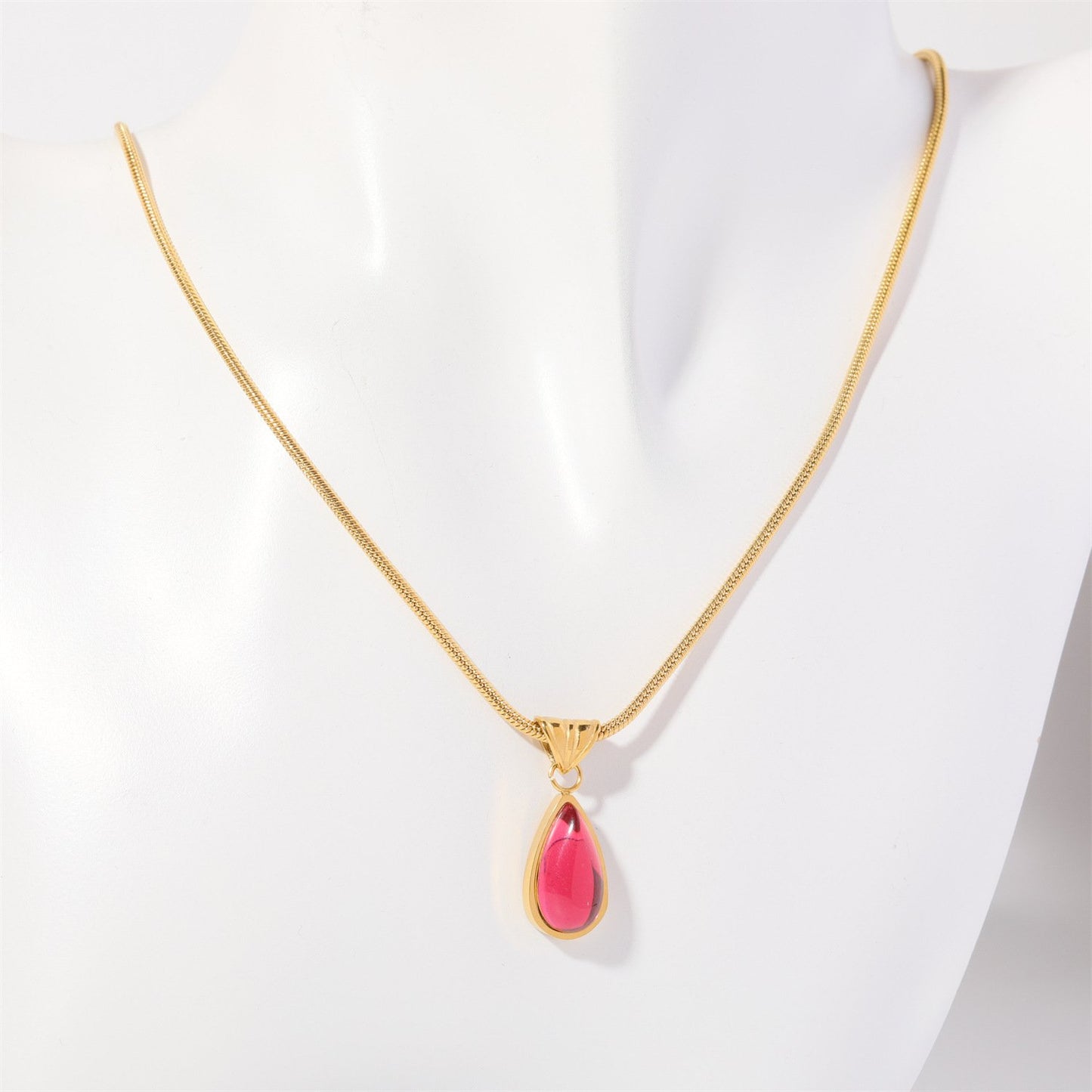 💎Water Drop Ocean Pendant silver snake necklace