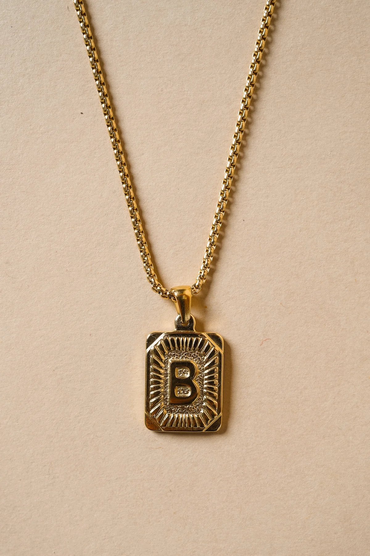 Initial Card Pendant in Gold