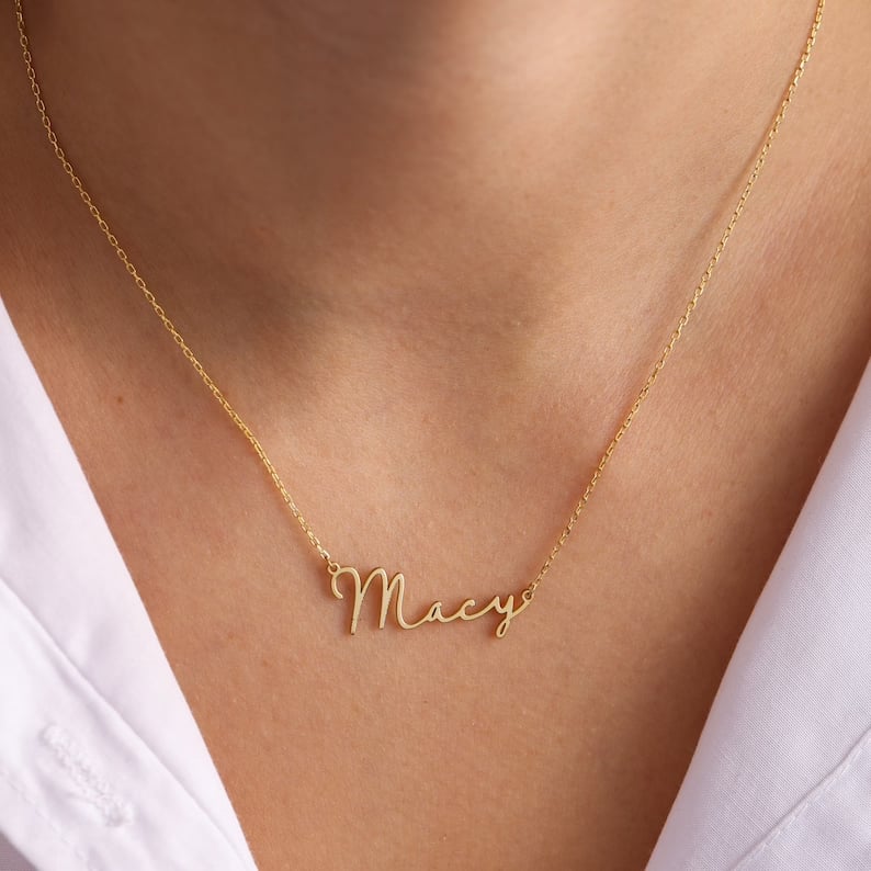 Personalized Signature Necklace, Custom Name Necklace